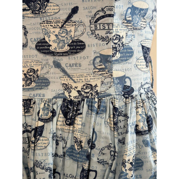 Vintage Blue and White French Bistro Dress - Picture 8 of 10